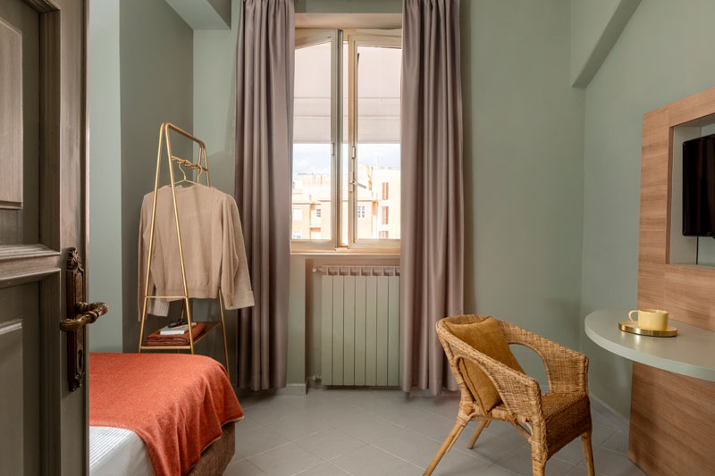 General view of the single room - Hotel Marisa, BZAR hotels in Rome